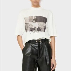 Anine Bing White Graphic Short Sleeve Tee
